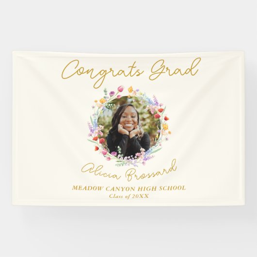 ワイルドフラワーエレガントフローラ卒業写真 横断幕 (横)