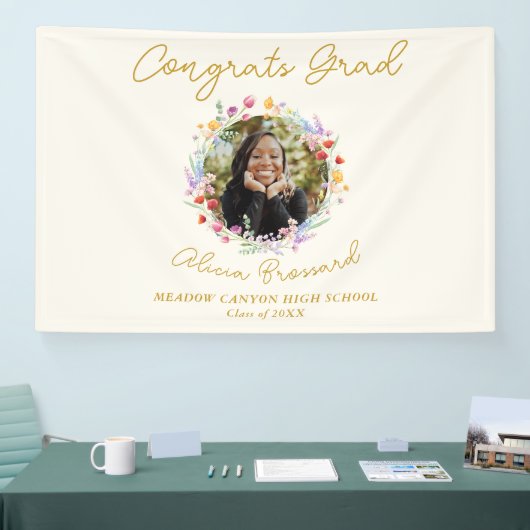 ワイルドフラワーエレガントフローラ卒業写真 横断幕 (トレードショー)