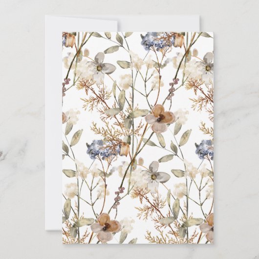ワイルドフラワーエレガントフローラ婚約招待状 招待状 (裏面)