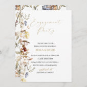 ワイルドフラワーエレガントフローラ婚約招待状 招待状 (正面/裏面)