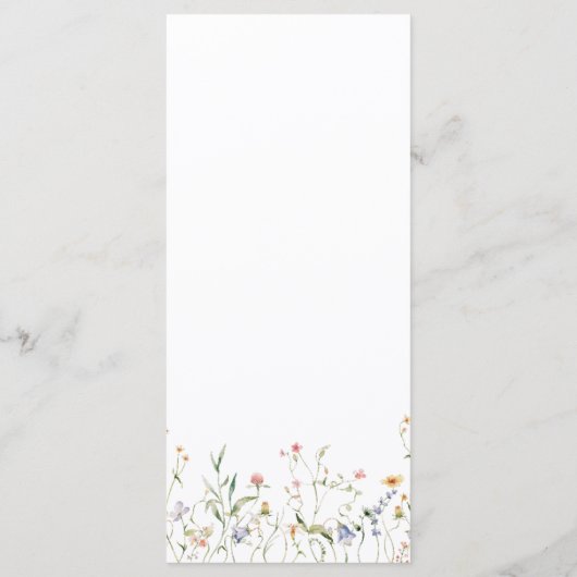 ワイルドフラワーエレガントフローラ庭園の結婚式 メニュー (裏面)