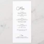 ワイルドフラワーエレガントフローラ結婚白黒のメニュー メニュー (正面)