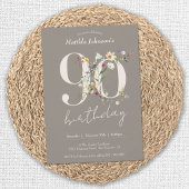 ワイルドフラワーエレガントフローラ90th誕生日パーティー 招待状