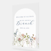 ワイルドフラワーエレガントブライダルシャワーへようこそ アクリルサイン (傾斜)