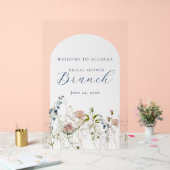 ワイルドフラワーエレガントブライダルシャワーへようこそ アクリルサイン (ウェディング)