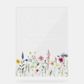 ワイルドフラワーエレガントブライダルシャワーへようこそ アクリルサイン (正面)