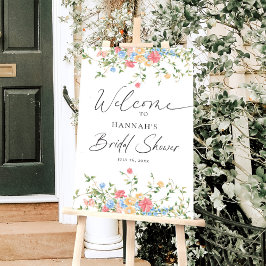 ワイルドフラワーエレガントブライダルシャワーウェルカムサイン