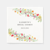 ワイルドフラワーエレガントブライダルシャワーナプキン スタンダードカクテルナプキン (正面)