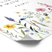 ワイルドフラワーエレガントブライダルシャワーミモザバー標識 ポスター (角)