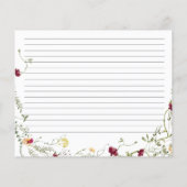 ワイルドフラワーエレガントブライダルシャワーレシピカード (裏面)