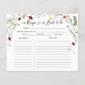 ワイルドフラワーエレガントブライダルシャワーレシピカード (正面)