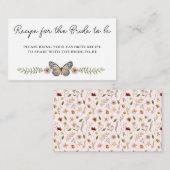 ワイルドフラワーエレガントブライダルシャワー共有Aレシピ エンクロージャーカード (正面/裏面)