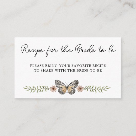 ワイルドフラワーエレガントブライダルシャワー共有Aレシピ エンクロージャーカード (正面)