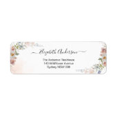 ワイルドフラワーエレガントブライダルシャワー差出人住所 ラベル (正面)