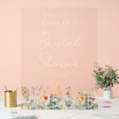 ワイルドフラワーエレガントブライダルシャワー アクリルサイン (ウェディング)