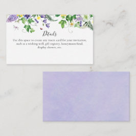 ワイルドフラワーエレガントブライダルシャワー エンクロージャーカード