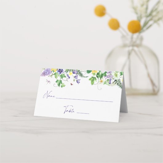 ワイルドフラワーエレガントブライダルシャワー プレイスカード (正面)