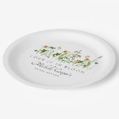 ワイルドフラワーエレガントブライダルシャワー ペーパープレート (アングル)