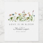 ワイルドフラワーエレガントブライダルシャワー ワインラベル (シングルラベル)