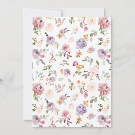 ワイルドフラワーエレガントブライダルシャワー 招待状 (裏面)