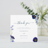 ワイルドフラワーエレガントブルーありがとう サンキューカード (スタンド正面)