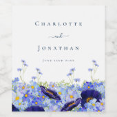 ワイルドフラワーエレガントブルー ワインラベル (シングルラベル)