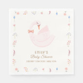 ワイルドフラワーエレガントプリンセススワンガールベビーシャワー スタンダードランチョンナプキン (正面)