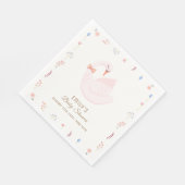 ワイルドフラワーエレガントプリンセススワンガールベビーシャワー スタンダードランチョンナプキン (角)