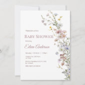 ワイルドフラワーエレガントベイビーシャワー招待状 招待状 (正面)