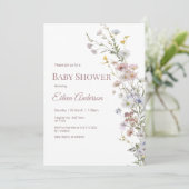 ワイルドフラワーエレガントベイビーシャワー招待状 招待状 (スタンド正面)