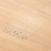 ワイルドフラワーエレガントベビーイン開花ベビーシャワー アクリル招待状 (レイダウン)