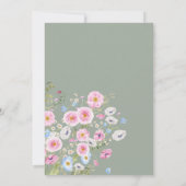 ワイルドフラワーエレガントベビーイン開花ベビーシャワー 招待状 (裏面)