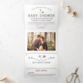 ワイルドフラワーエレガントベビーシャワースイート 三つ折り招待状 (内部)