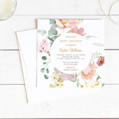 ワイルドフラワーエレガントベビーシャワー招待状 招待状
