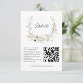 ワイルドフラワーエレガントホワイト結婚のQRcode詳細 エンクロージャーカード (スタンド正面)