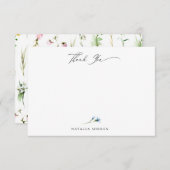 ワイルドフラワーエレガントボタニカルサンキュー ノートカード (正面/裏面)