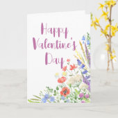 ワイルドフラワーエレガントボタニカルバレンタイン カード (黄色い花)