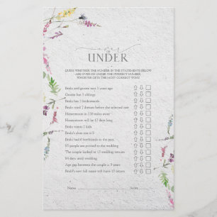 ワイルドフラワーエレガントボタニカルブライダルシャワーゲーム