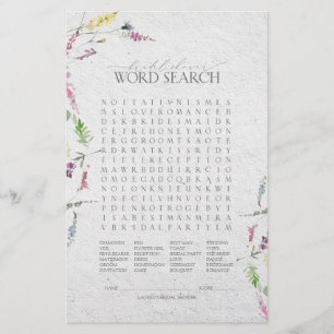 ワイルドフラワーエレガントボタニカルブライダルシャワーゲーム