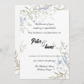 ワイルドフラワーエレガントボタニカル結婚式招待状 招待状 (正面/裏面)