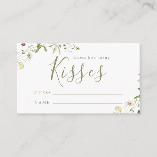 ワイルドフラワーエレガントボホはゲームの数を推測するキス エンクロージャーカード (正面)