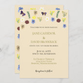 ワイルドフラワーエレガントボホエグ結婚シェル 招待状 (正面/裏面)