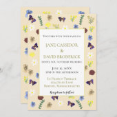 ワイルドフラワーエレガントボホエグ結婚シェル 招待状 (正面/裏面)