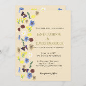 ワイルドフラワーエレガントボホエグ結婚シェル 招待状 (正面/裏面)