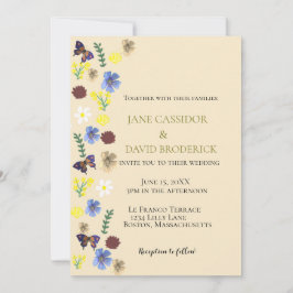 ワイルドフラワーエレガントボホエグ結婚シェル 招待状
