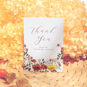 ワイルドフラワーエレガントボホフローラブライダルシャワー サンキューカード