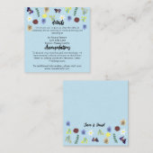 ワイルドフラワーエレガントボホブルー結婚ズ エンクロージャーカード (正面/裏面)