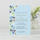 ワイルドフラワーエレガントボホブルー結婚ズ 招待状 (スタンド正面)