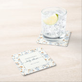 ワイルドフラワーエレガントボホベイビーシャワー スクエアペーパーコースター (インサイチュ)