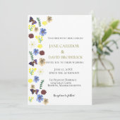 ワイルドフラワーエレガントボホホワイト結婚ズ 招待状 (スタンド正面)